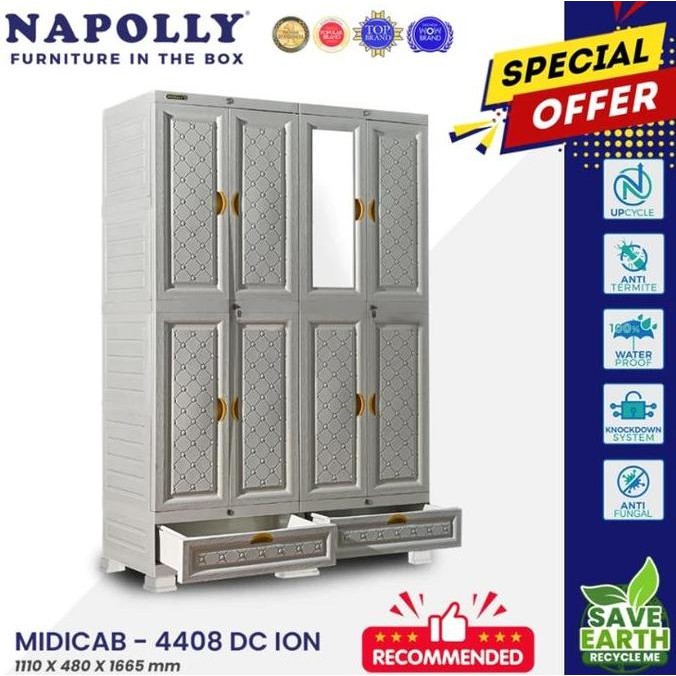 Promo Napolly Lemari Pakaian Plastik Jumbo / Kabinet Baju / Midicab