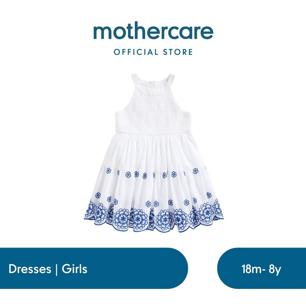 Mothercare White Embroidered Maxi Dress - Dress Anak Perempuan (Putih)