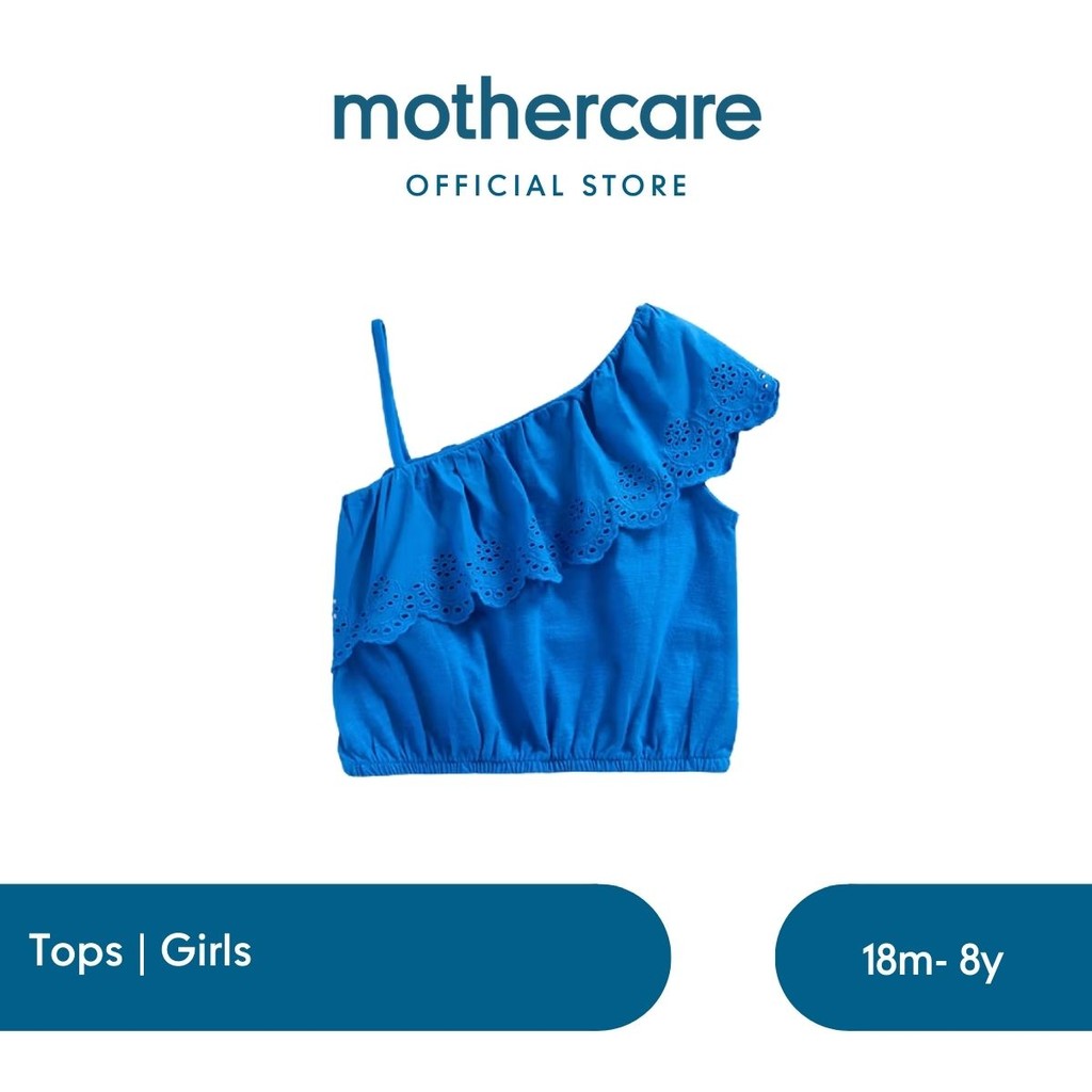 Mothercare Blue One Shoulder Top - Kaos Anak Perempuan (Biru)
