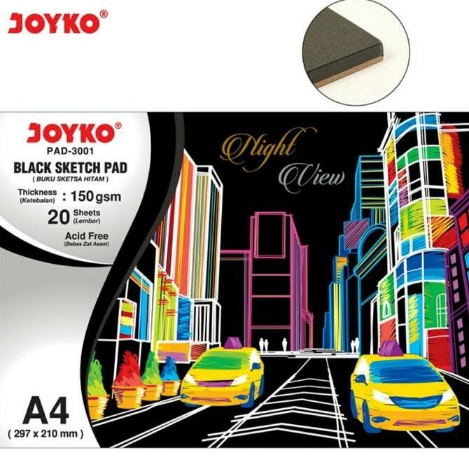 

JOYKO PAD3000 A5 PAD3001 A4 BLACK SKETCH PAD BUKU GAMBAR SKETSA KERTAS HITAM