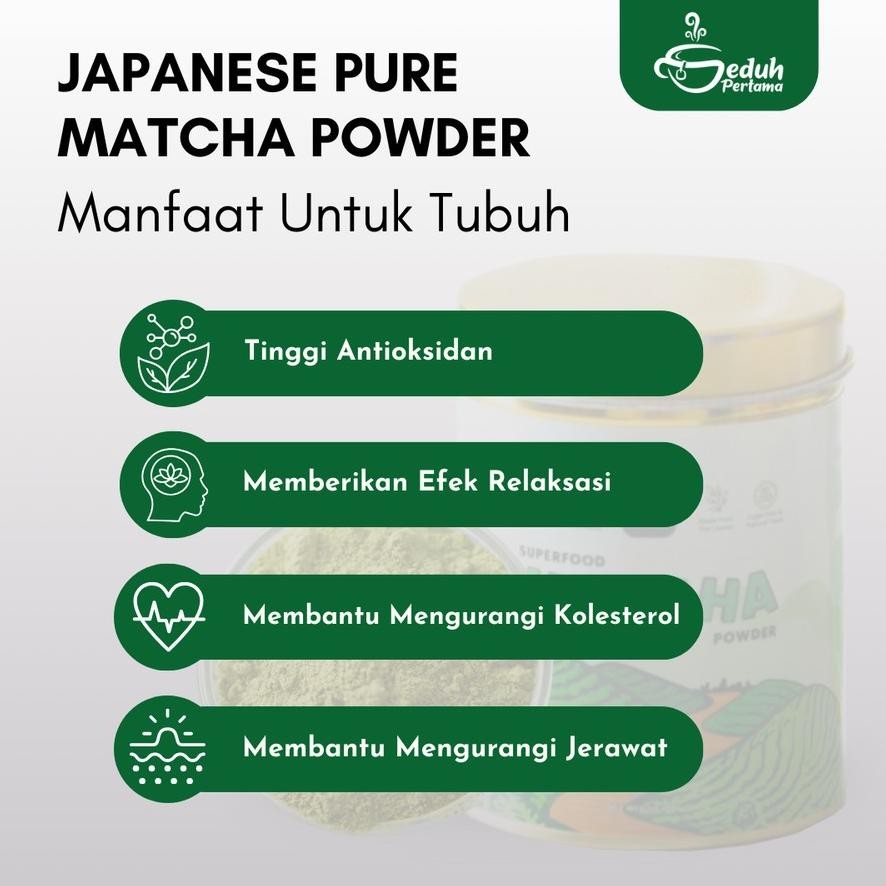 

Promo Matcha Powder 100G Japan Pure Matcha Powder Japanese Matcha Kemasan Tin 100G