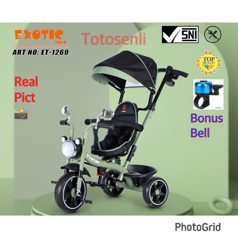 Terlaris Stroller Sepeda Anak Roda Tiga Exotic Et-1269 Tricycle Et-1269