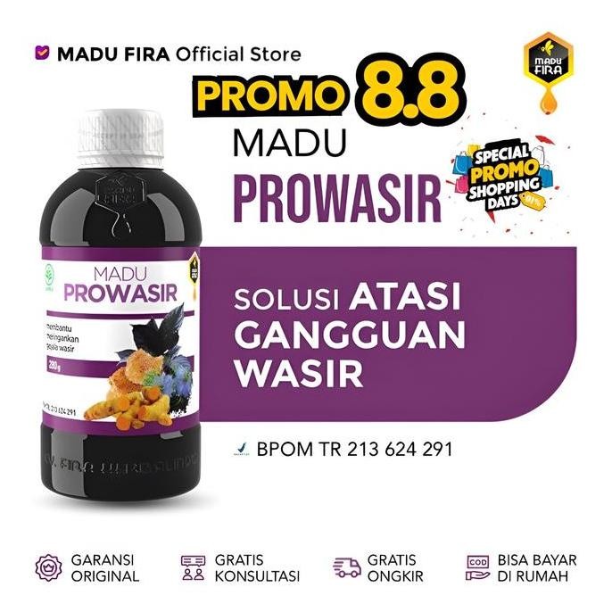

TERMURAH MADU PROWASIR ORIGINAL 8.8 - MADU HERBAL WASIR BPOM & HALAL MUI