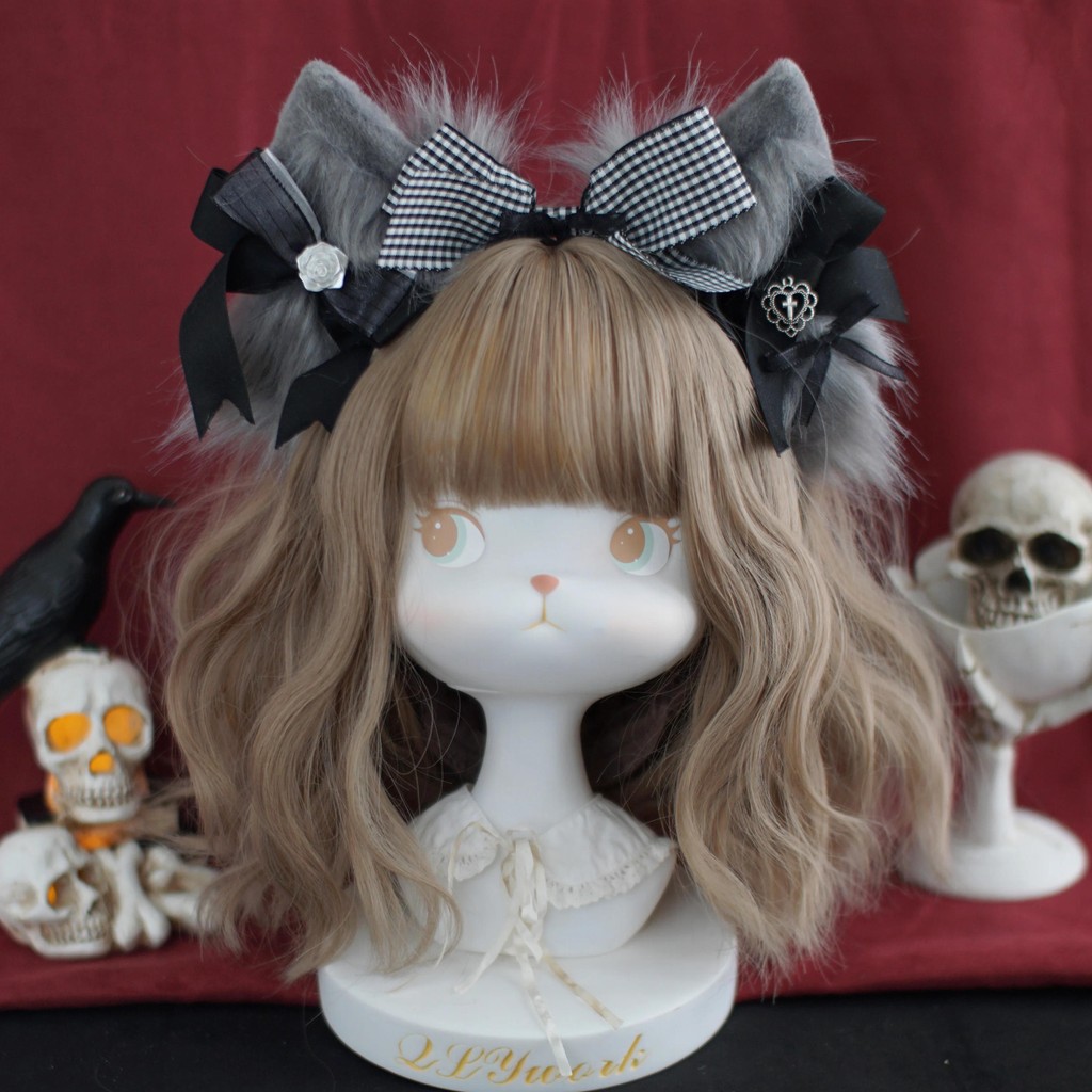 Cat Ears Lolita Gothic Halloween Dark Cat Ear Headband Gothic Lolita accessories