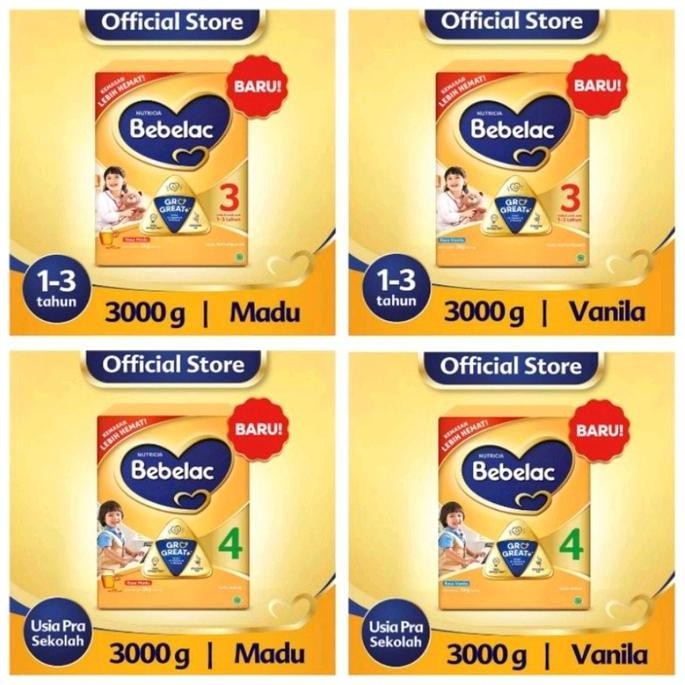 

TERMURAH BEBELAC 3 & 4 MADU VANILA 3KG SUSU BUBUK ANAK UKURAN JUMBO