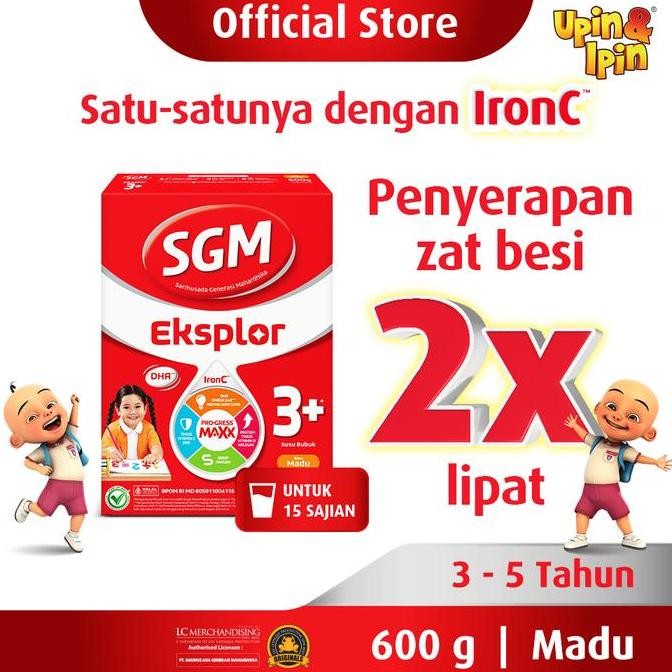 

TERMURAH SGM EKSPLOR 3+ 600GR RASA MADU - SUSU BUBUK ANAK RENDAH GULA IRONC