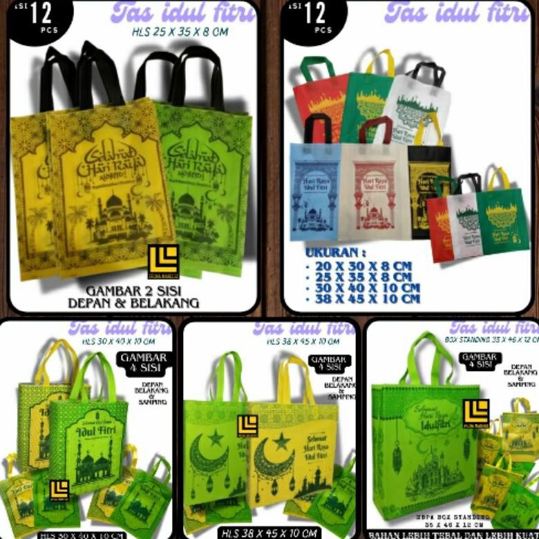 

re-65 vb-8 (12 Pcs) Goodie Bag TAS IDUL FITRI LEBARAN 2025 Besar 38x45x10 Cm,Sedang 30x40x10 Cm,Kecil 25x35x10 Cm Tas Bingkisan Idul Fitri Viral Original