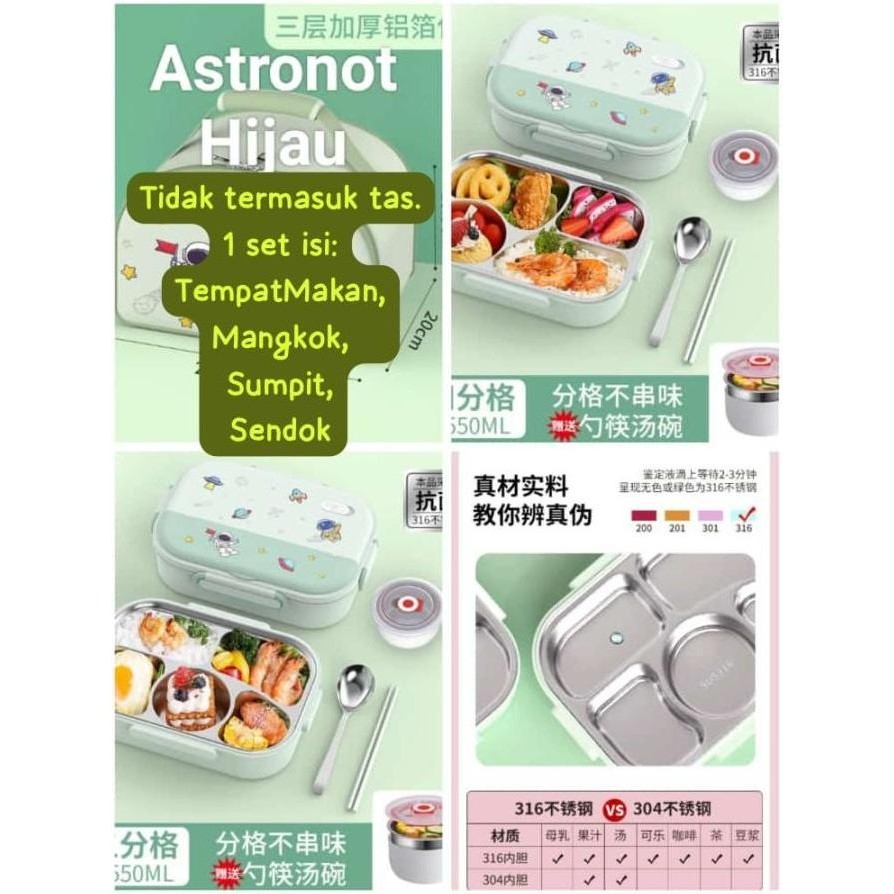 Lunch Box Stainless Sus316 - Tempat Makan Stainless 5 Sekat