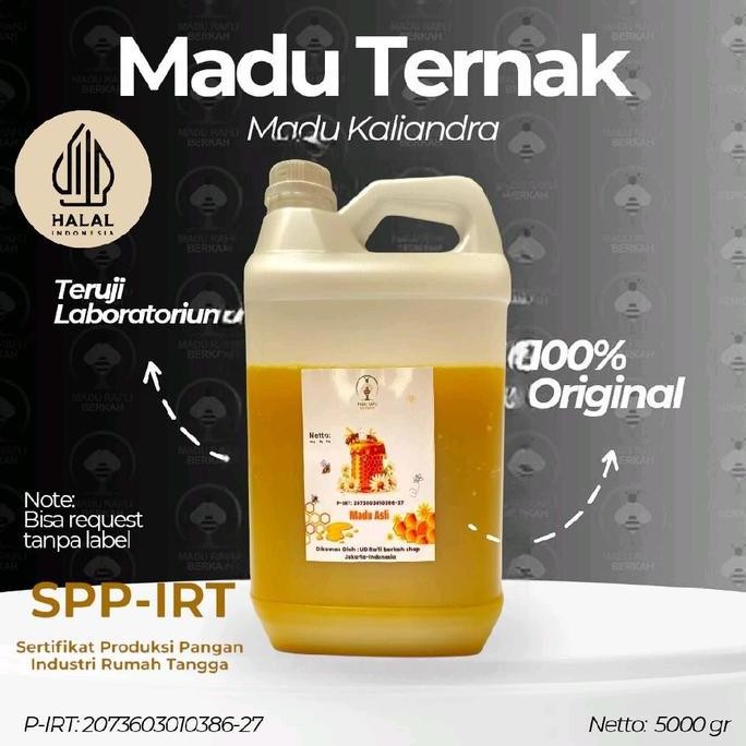 

TERMURAH MADU KALIANDRA 5KG - MADU NEKTAR ASLI MENTAH ORGANIK TELAH UJI LABORATORIUM