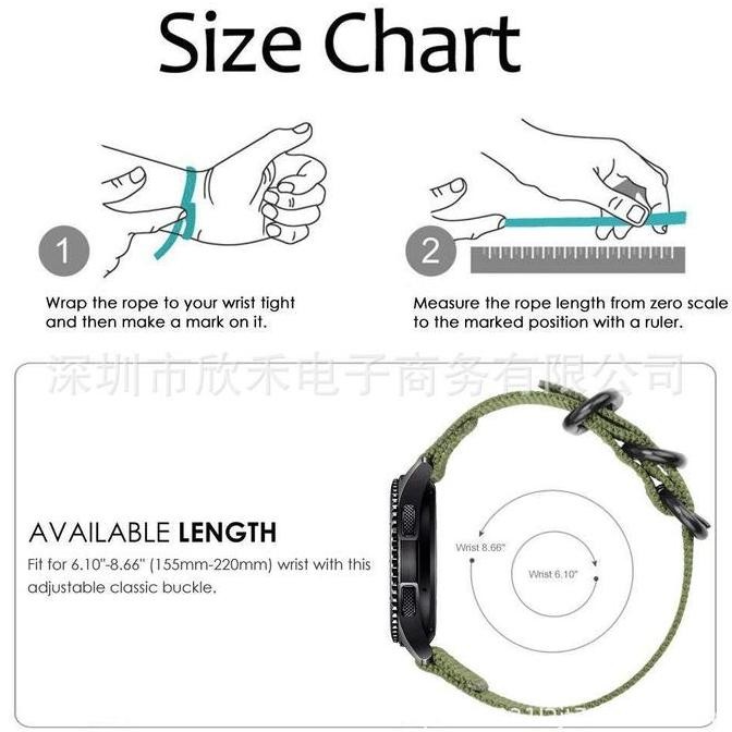 Ori - Strap Jam Tangan Kanvas Premium Universal 22Mm - Nylon Nato Amazfit / Garmin