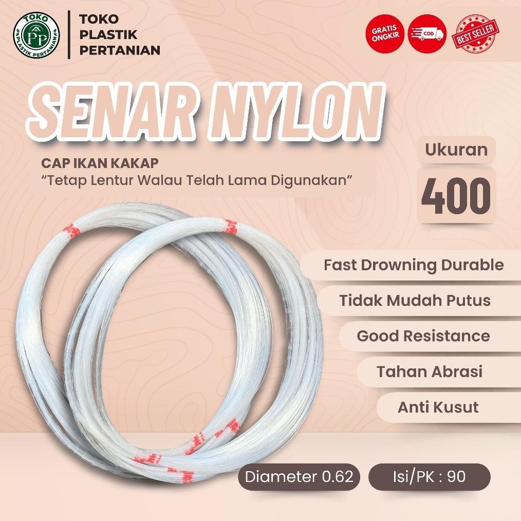 Senar Cap Ikan Kakap  Ukuran 400 (25)  per Roll /Tali Senar Pancing / Senar Layangan