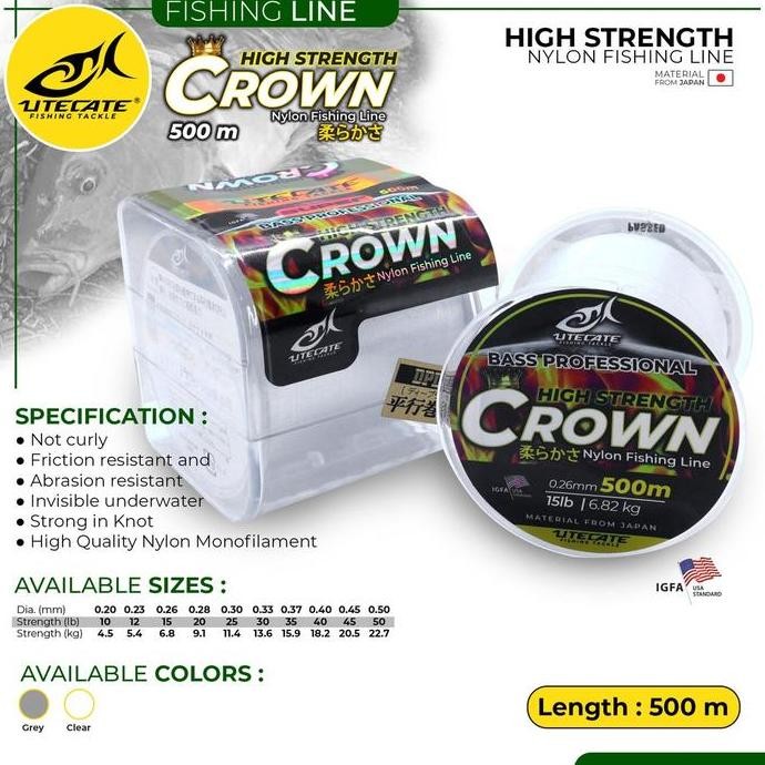 Sale Senar Utecate Crown 500m Putih Clear Senar Pancing Transparan Panjang