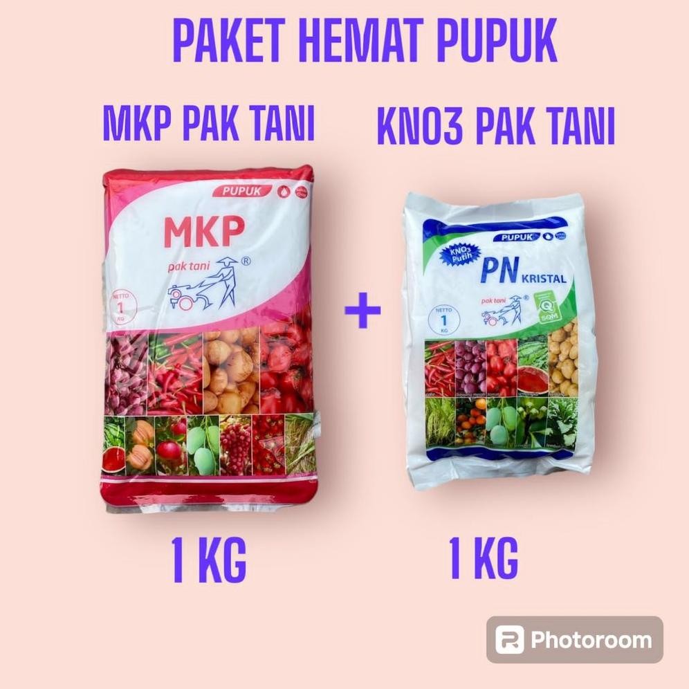 Terlaris Paket Hemat Pupuk 2 Kg Mkp Pak Tani & Kno3 Kristal Pak Tani Pupuk Anggur Durian Padi Mangga