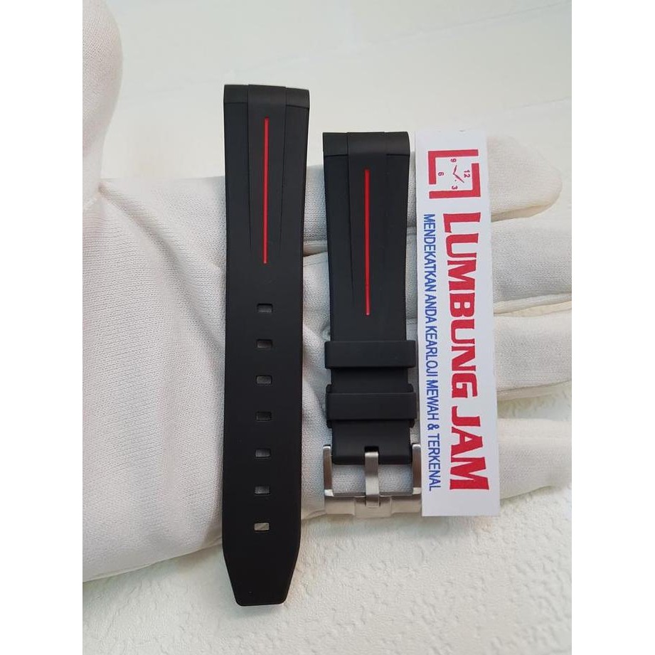 Ori - Rubber B Strap Red Line 20Mm - Tali Jam Rubberb Kualitas Premium