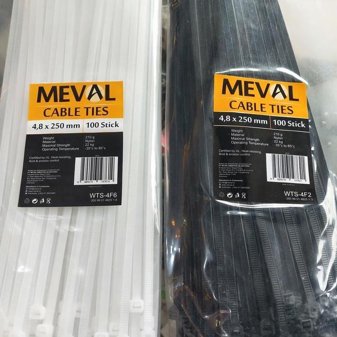 

Kabel Ties / Tali Ties Meval 4,8X250Mm Isi 100Pcs