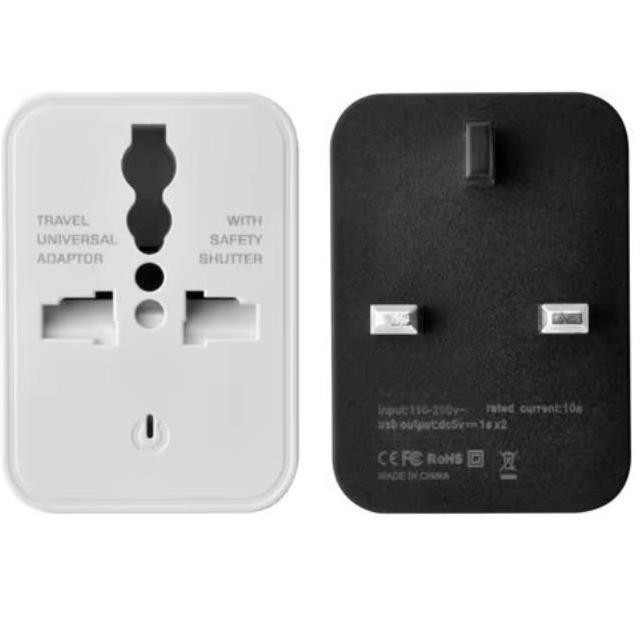 International Universal Travel Adapter 2 USB UK / Travel Adaptor TYPE G With Dual USB Port USB Charg