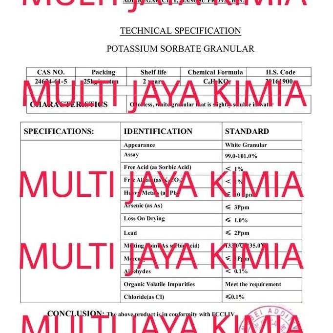 

LM Potassium Sorbate / Kalium Sorbate 1Kg