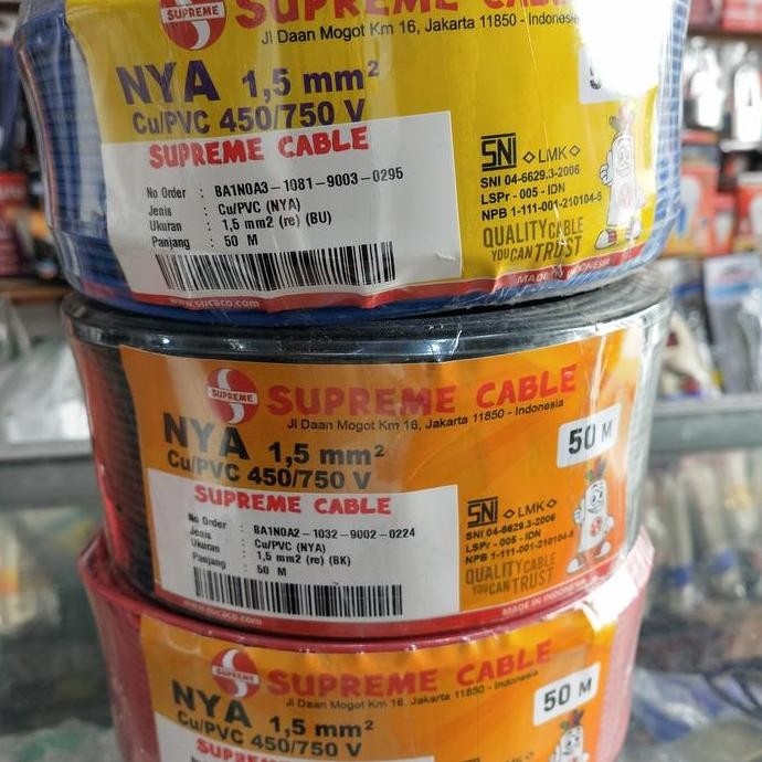 Kabel Supreme Nya 1X1.5 50Mtr/ Supreme Nya 1X1.5 50Meter