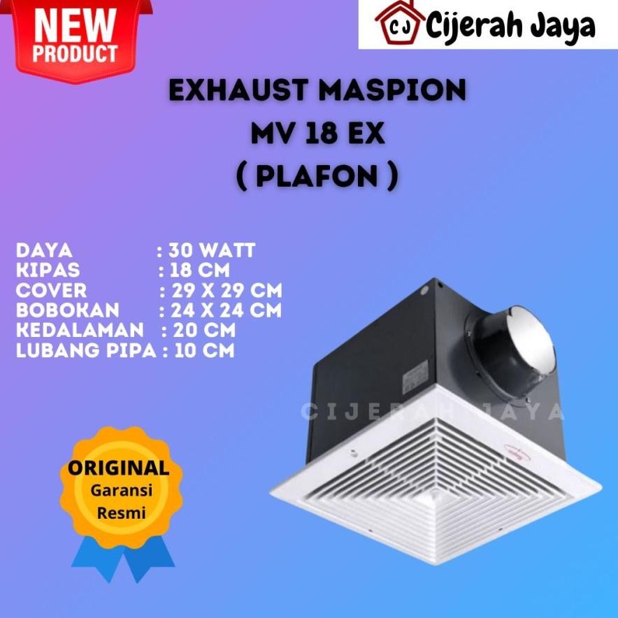 EXHAUST FAN MASPION MV18EX CORONG PLAFON / KIPAS ANGIN HISAP MASPION MV 18 EX MV-18EX DiM