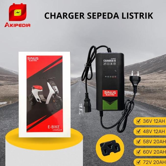 Diskon Charger Aki Sepeda Listrik 36V - 48V 12Ah Battery Cas Otomatis