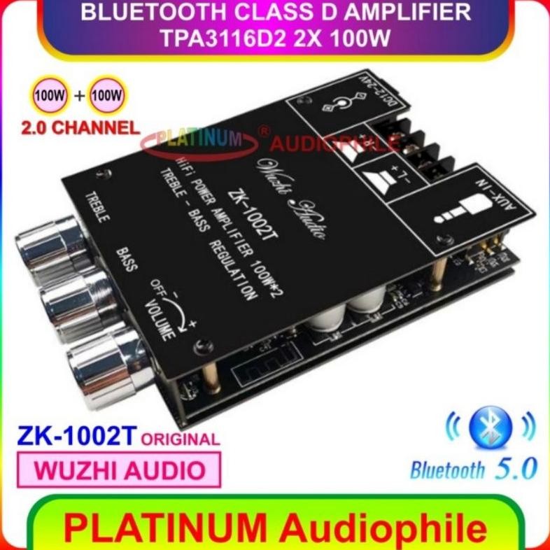 TPA3116 Amplifier Class D Stereo 2x 100W TPA3116D2 Bluetooth 5.0 Original ZK-1002T DiM