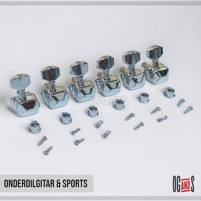 New Tuning Machine Head R6 Sejajar Kaleng Gitar Akustik Elektrik Model Yamaha