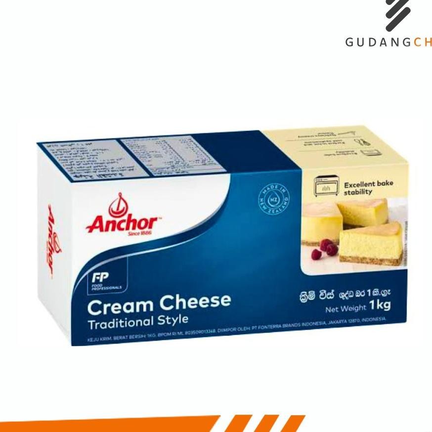 

Anchor Cream Cheese 1Kg Keju Krim Dari Selandia Baru Kemasan