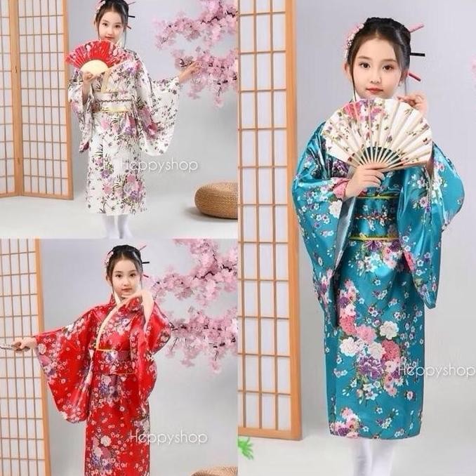 Kostum Anak Jepang Perempuan Kimono Matsumoto Yukata Baju Tradisional