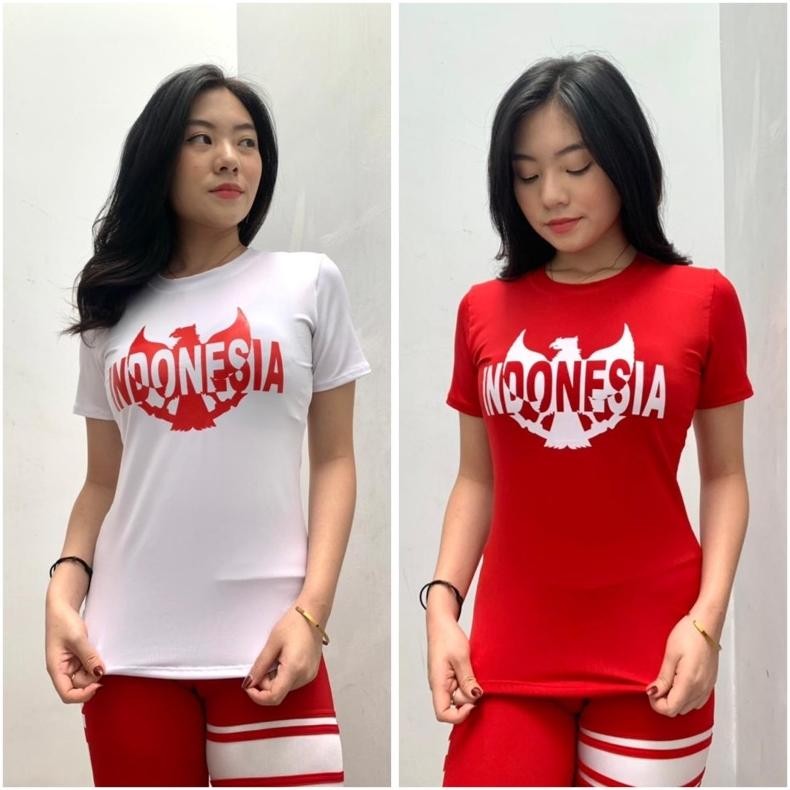 Kaos Senam Gym Aerobik Agustusan Indonesia Merah Putih Model Garuda