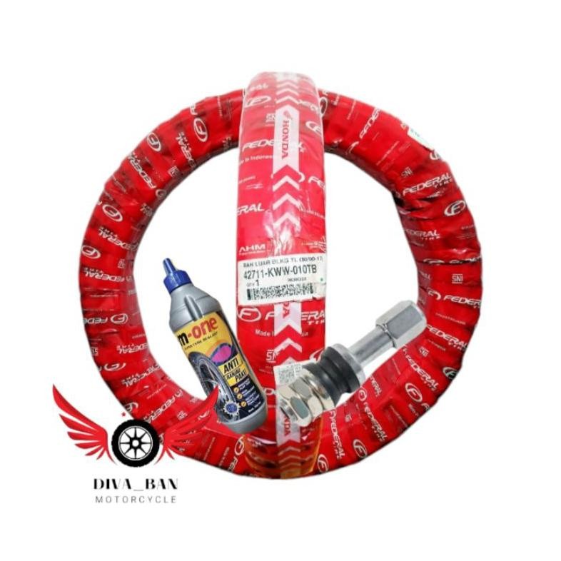 BAN TUBLES BEBEK RING 17 BELAKANG 80/90-17 FEDERAL ORIGINAL AHM