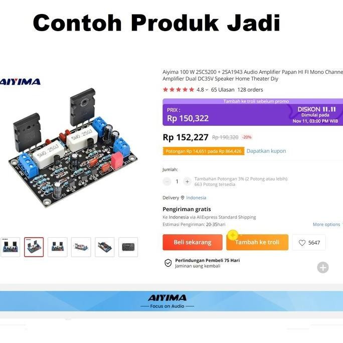 PCB HIFI AUDIO POWER AMPLIFIER SUBWOOFER TRANSISTOR 2SC5200 2SA1943