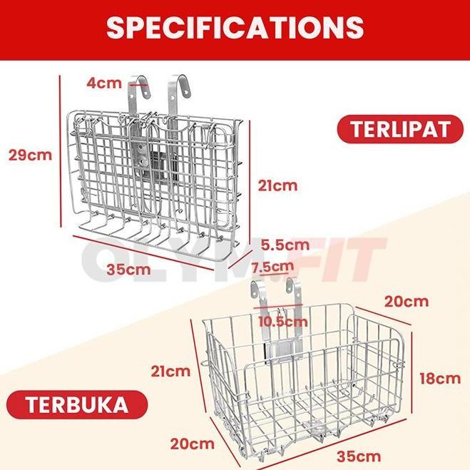Keranjang Sepeda Lipat Foldable Basket Untuk Sepeda Dewasa MTB Lipat