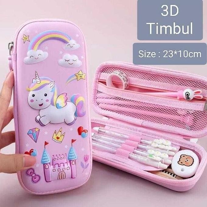 

Kotak Pensil 3D Timbul Anak Sekolah TK SD, Pencil Case 3D Bahan EVA