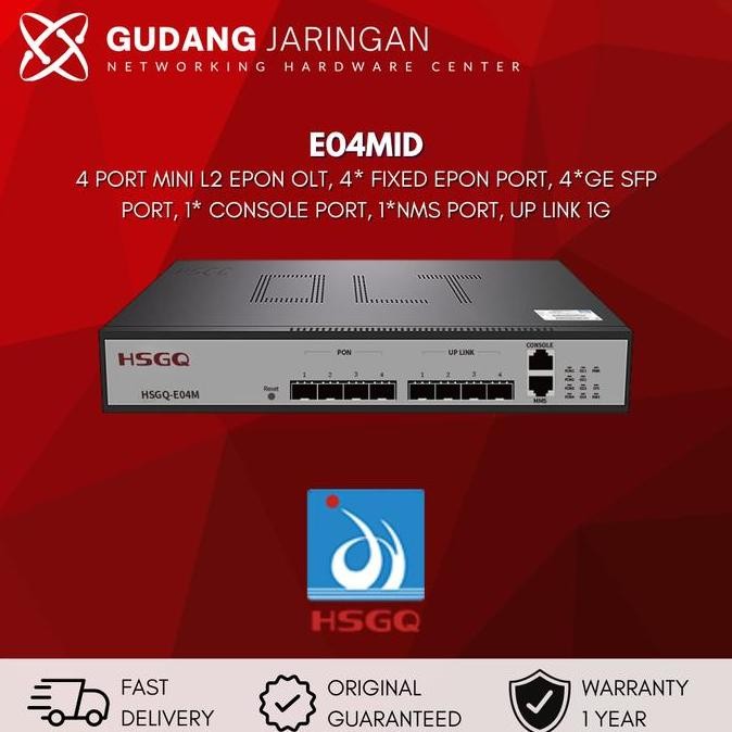 Olt Epon Hsgq E04Mid L2 4Pon Px20+++ Mini 4*10G Uplink Sfp 1U New Stok