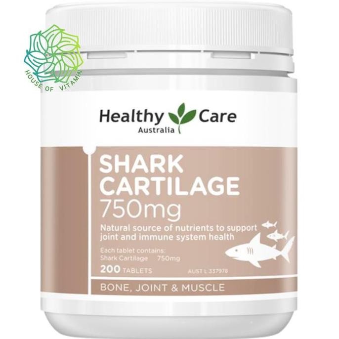 Healthy Care Shark Cartilage 750mg 200 Tablet Oil 200Tabs Tablets