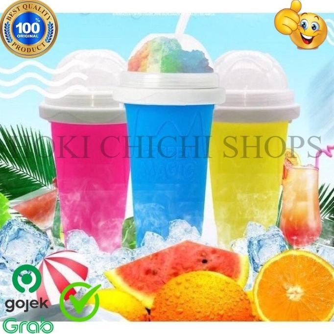FROZEN MAGIC CUP ALAT PEMBUAT ESKRIM SLUSHY CUP SMOOTIES SQUEEZE CUP ORIGINAL CC