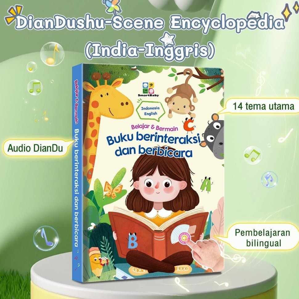 Ensiklopedia adegan berbicara bacaan dwi bahasa India dan Inggris alat pendidikan awal untuk anak us