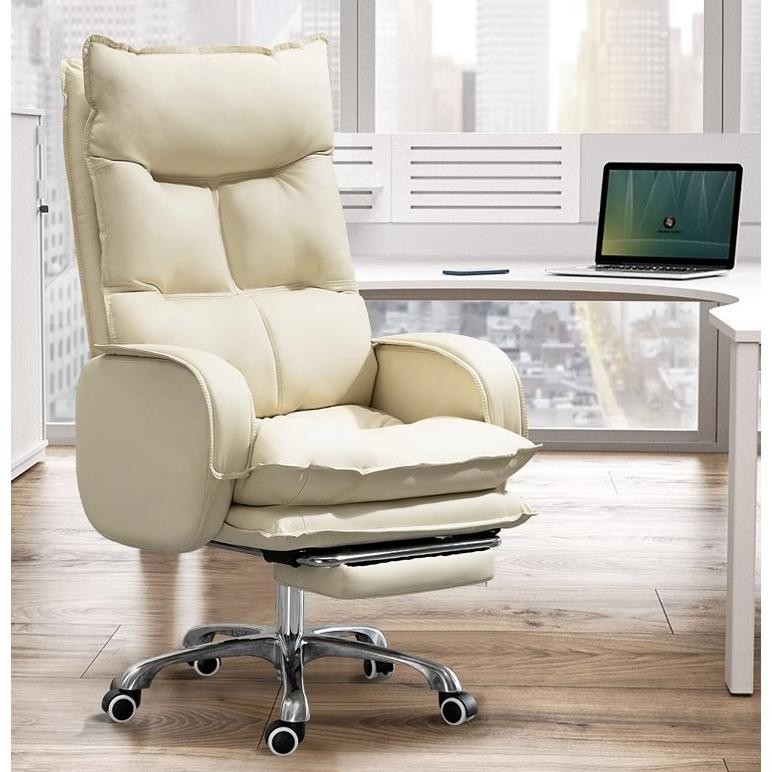 Kursi bos kursi kantor kulit kelas atas Kursi kantor sandaran yang dapat disesuaikan