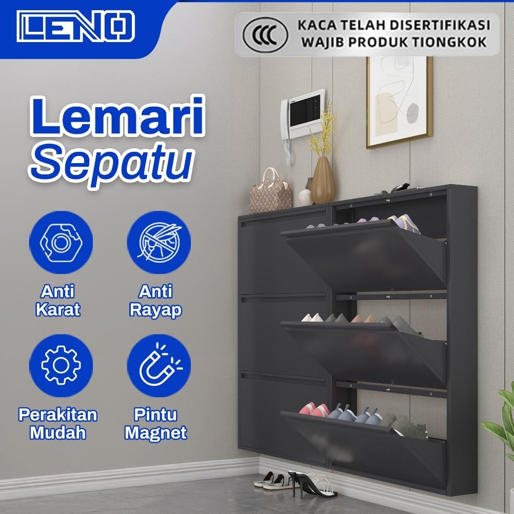 Rak Sepatu Besi Lemari Sepatu Susun Tertutup Rak Sepatu Besi Kuat Tebal Rak Sepatu Besi