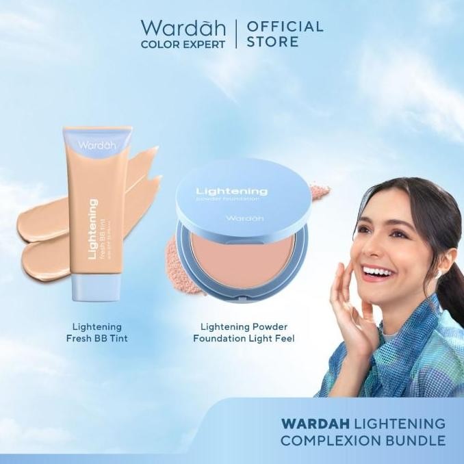 SIAP KIRIM WARDAH LIGHTENING POWDER FOUNDATION + FRESH BB TINT 30ML | BEDAK WAJAH GLOWING & NATURAL