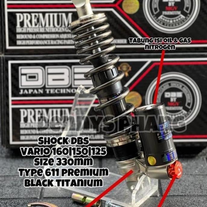 READY SHOCK DBS PREMIUM 611 TABUNG BAWAH 310MM 330MM MODEL OHLINS VARIO 150
