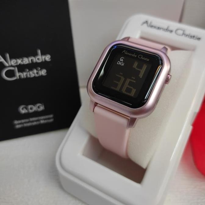 new  Jam Wanita DIGITAL ORIGINAL Alexandre Christie Ac 9392 LH Rubber Steel