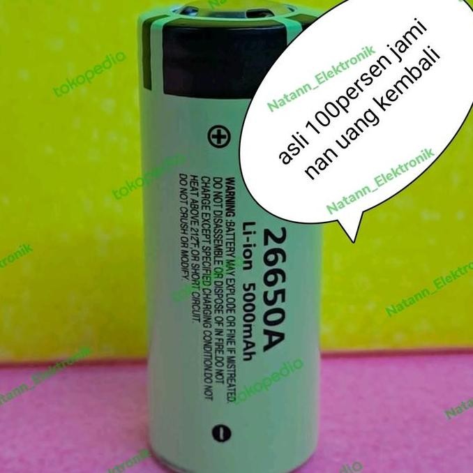 baterai battery batrai batre 26650 26650A 5000mah 5000 mah panasonic murah