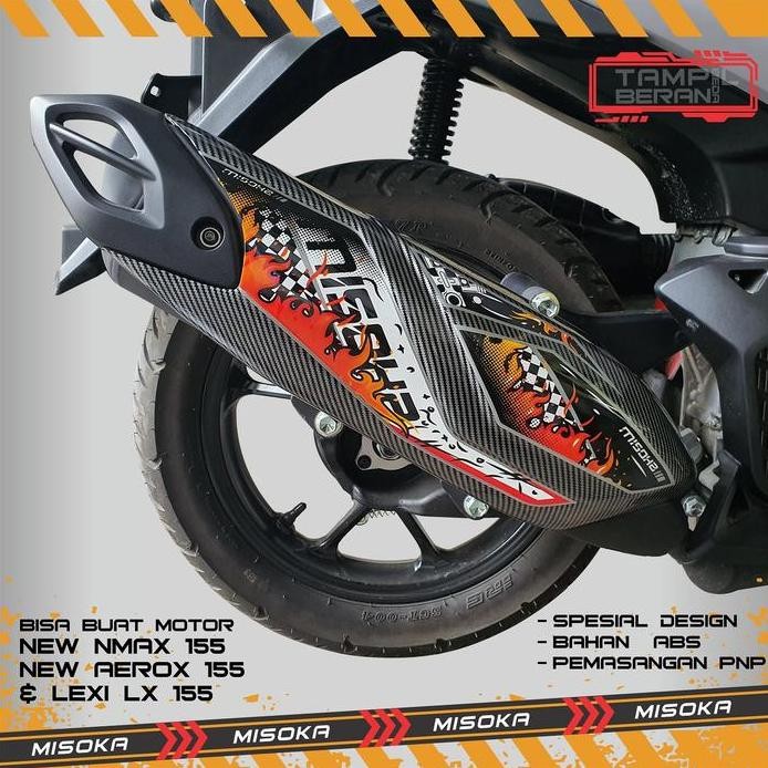 Misoka Cover Knalpot All New Nmax 155 Lexi Lx 155 New Aerox 155 Carbon Aksesoris Motor Yamaha Keren 