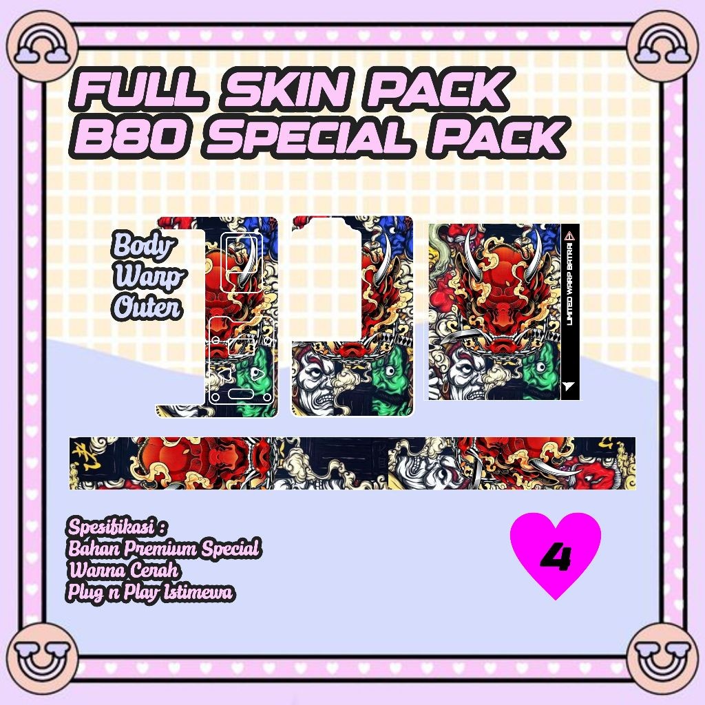 

Promo2pcs - Stiker Pack Dalam Luar Batrai B80 4 Garskin Stiker/not Case Premium Quality CustomCOD