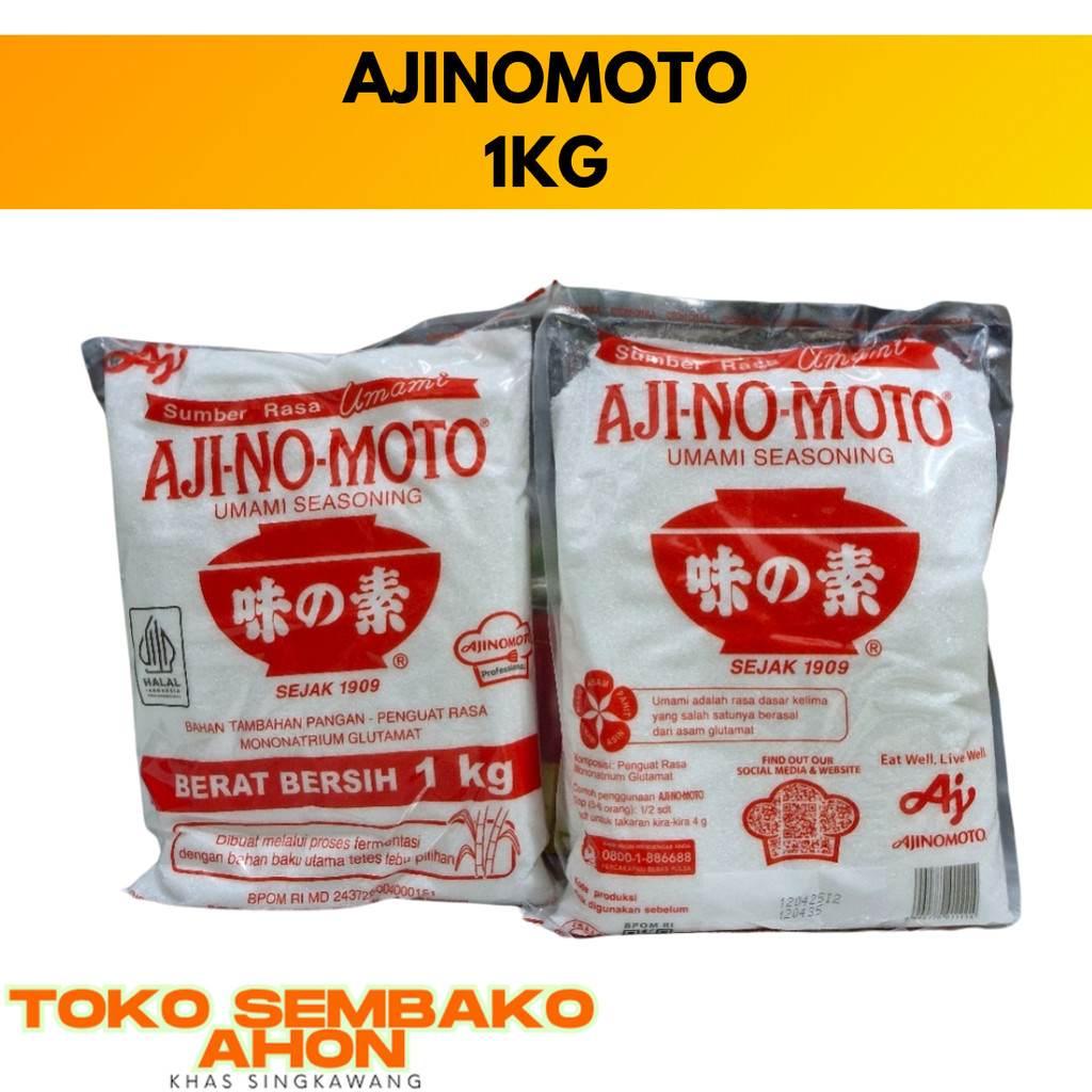 

AJINOMOTO PENYEDAP RASA 1 KG / MICIN 1KG / Penyedap Ajinomoto 1Kg / Micin Masakan / Ajinomoto Besar 1 Kg