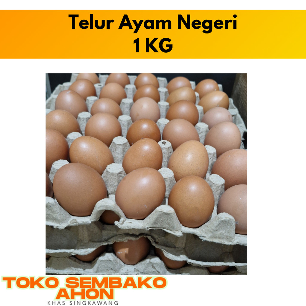 

Telur Ayam Negeri (Ukuran besar / Kecil) / Telor Ayam Negri 1 KG / Telur Segar Negeri / Telur Ayam 1kg Segar / Telur Putih Merah Segar Negeri
