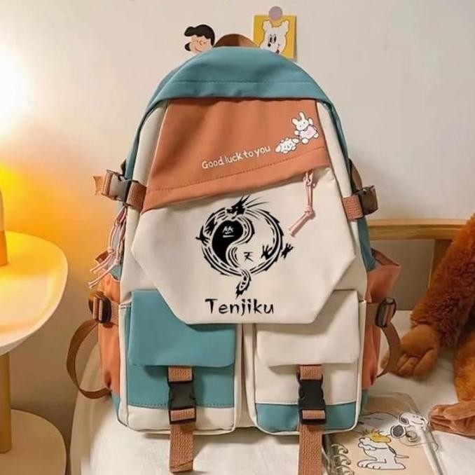 Promo / Terlaris RATE-Tas sekolah wanita kapasitas besar Manji Tokyo Revengrs Tenjiku-ransel laptop 