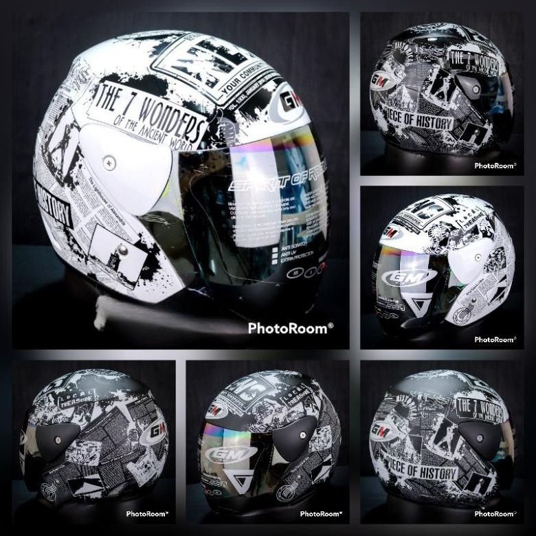 Terlaris Helm Gm Evo News Original Motif Koran Kaca Pelangi