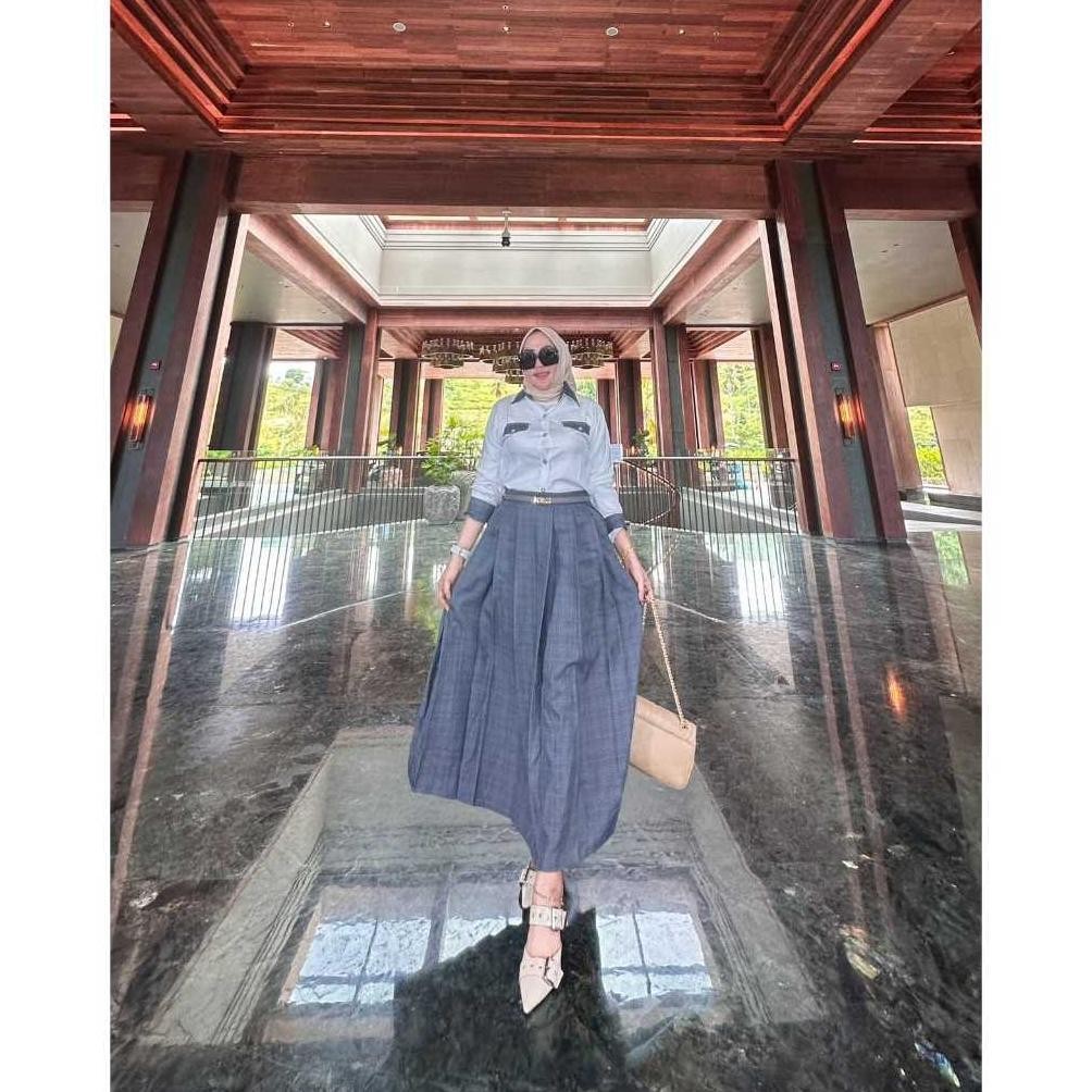 Berkualitas Set Mischa - Setelan Rok Houndstooth Mix Shakila - One Set Premium 